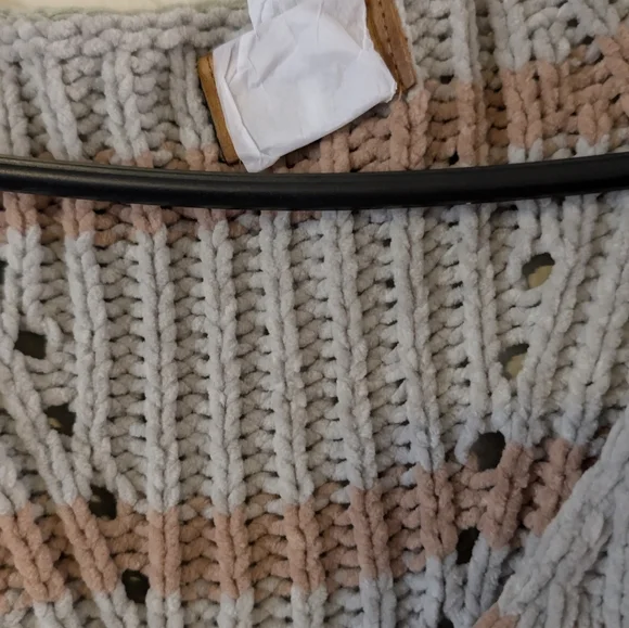 POL V-Neck Striped Sweater -Desert Sage Camel& Cream Cozy Soft Dropped Shoulder - Picture 6 of 13